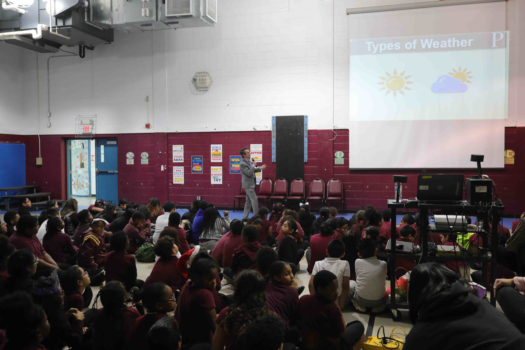 Meteorologist Joe Martucci at South Main School